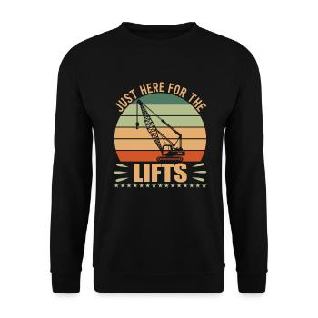 Juste ici pour les grutiers élévateurs - Sweat-shirt Unisexe - noir - Devant - Alina (178cm) & Michal (187cm)