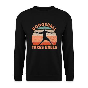 Dodgeball Takes Balls - Unisex Pullover - Schwarz - Vorne - Alina (178cm) & Michal (187cm)