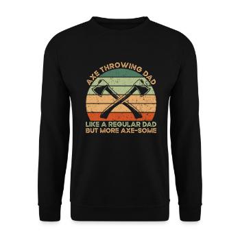 Axe Throwing Dad - Unisex Pullover - Schwarz - Vorne - Alina (178cm) & Michal (187cm)