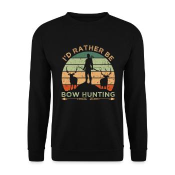 Rather Be Bow Hunting - Unisex Sweatshirt - black - Front - Alina (178cm) & Michal (187cm)