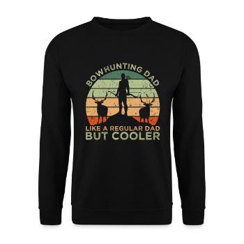 Bowhunting Dad - Unisex Sweatshirt - black - Front - Alina (178cm) & Michal (187cm)