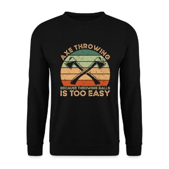 Axe Throwing Axe Throw - Unisex Sweatshirt - black - Front - Alina (178cm) & Michal (187cm)