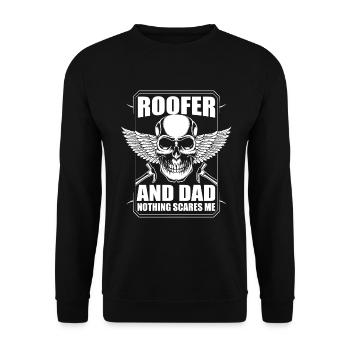 Dachdecker Und Vater - Unisex Pullover - Schwarz - Vorne - Alina (178cm) & Michal (187cm)