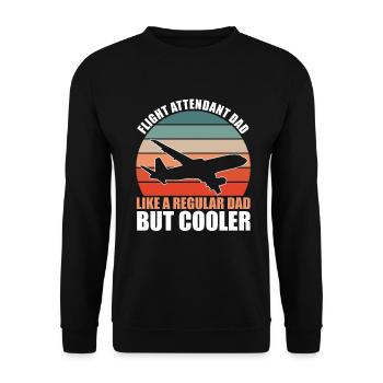 Flight Attendant Dad - Unisex Sweatshirt - black - Front - Alina (178cm) & Michal (187cm)