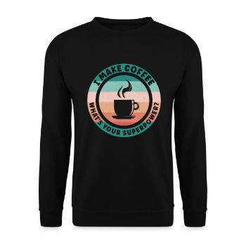 Bariste I Make Coffee - Unisex Sweatshirt - black - Front - Alina (178cm) & Michal (187cm)