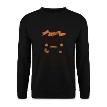 Bariste I Make Coffee - Unisex Sweatshirt - black - Front - Alina (178cm) & Michal (187cm)