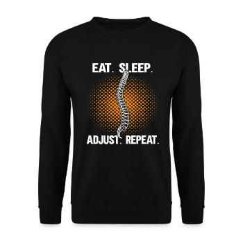 Eat Sleep Adjust Repeat - Unisex Sweatshirt - black - Front - Alina (178cm) & Michal (187cm)