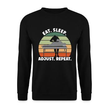 Eat Sleep Adjust Repeat - Unisex Sweatshirt - black - Front - Alina (178cm) & Michal (187cm)