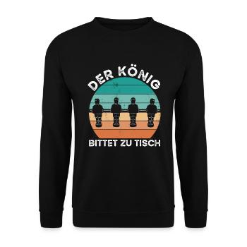 Der König Bittet Zu Tisch - Unisex Pullover - Schwarz - Vorne - Alina (178cm) & Michal (187cm)