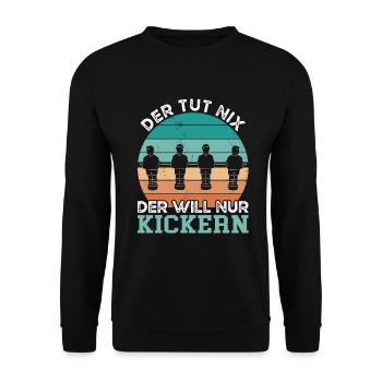 Der Will Nur Kickern - Unisex Pullover - Schwarz - Vorne - Alina (178cm) & Michal (187cm)