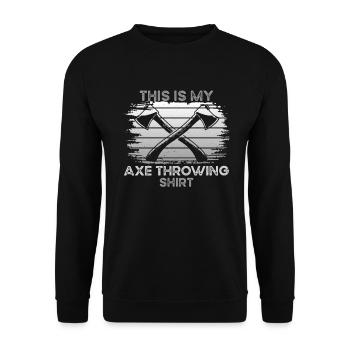 Axe Throwing - Unisex Pullover - Schwarz - Vorne - Alina (178cm) & Michal (187cm)
