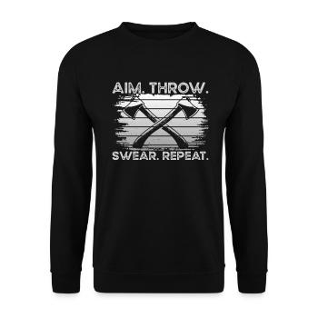 Lancer de but Jurer Répéter - Sweat-shirt Unisexe - noir - Devant - Alina (178cm) & Michal (187cm)