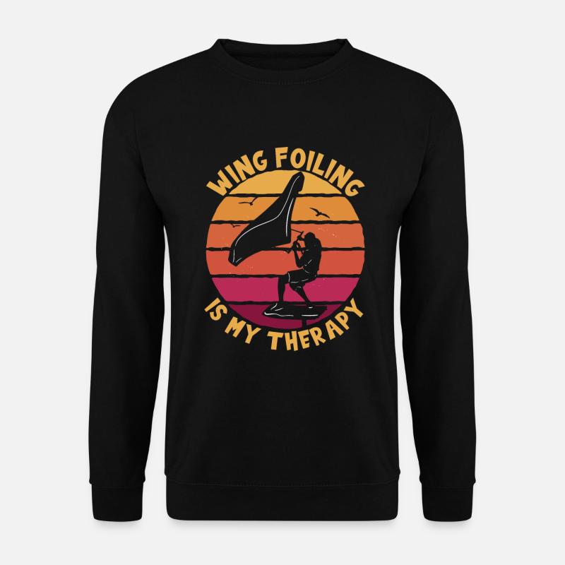 Wing Foiling Therapy - Unisex Pullover - Schwarz