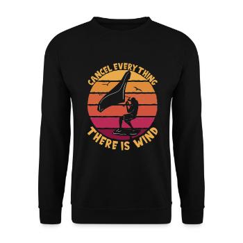 There Is Wind Foiling - Unisex Sweatshirt - black - Front - Alina (178cm) & Michal (187cm)