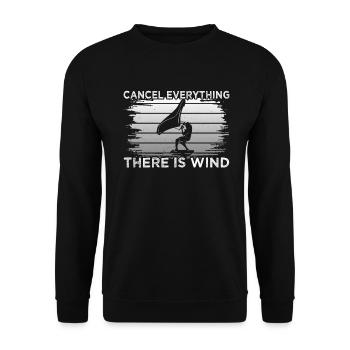 There Is Wind Foiling - Unisex Pullover - Schwarz - Vorne - Alina (178cm) & Michal (187cm)