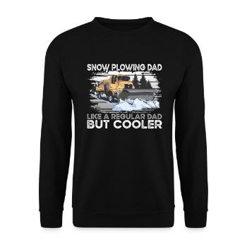 Snow Plowing Dad - Unisex Sweatshirt - black - Front - Alina (178cm) & Michal (187cm)