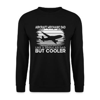 Aircraft Mechanic Dad - Unisex Sweatshirt - black - Front - Alina (178cm) & Michal (187cm)