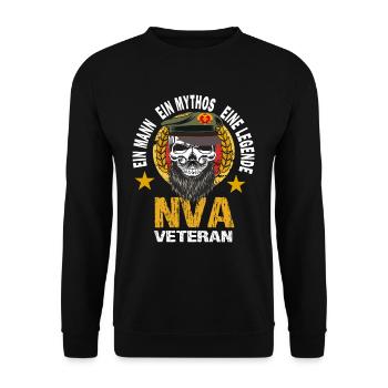 Nva Veteran DDR Armee - Unisex Pullover - Schwarz - Vorne - Alina (178cm) & Michal (187cm)