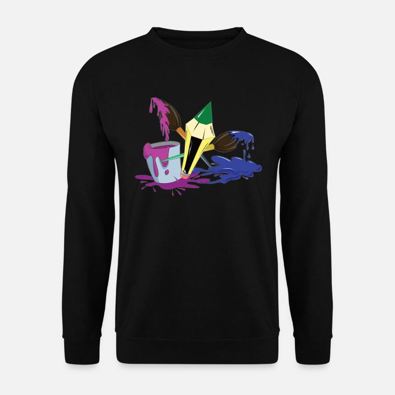 Pinsel Farbe Stift Maler Künstler Geschenk - Unisex Pullover - Schwarz