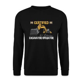 Opérateur d’excavatrice certifié - Sweat-shirt Unisexe - noir - Devant - Alina (178cm) & Michal (187cm)
