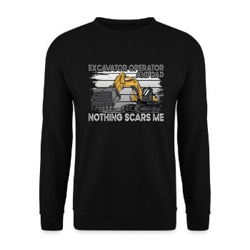 Excavator And Dad - Unisex Pullover - Schwarz - Vorne - Alina (178cm) & Michal (187cm)