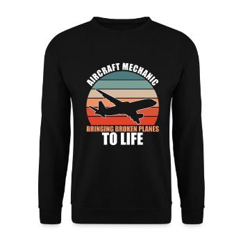 Aircraft mechanic - Unisex Sweatshirt - black - Front - Alina (178cm) & Michal (187cm)