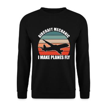 Aircraft mechanic saying - Unisex Sweatshirt - black - Front - Alina (178cm) & Michal (187cm)