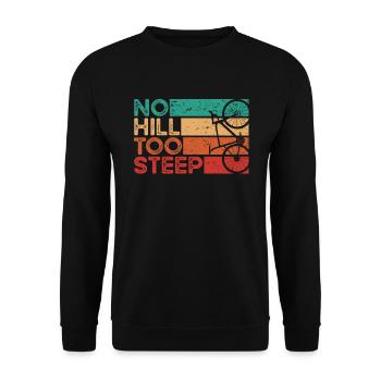 Mountain biker No Hill Too Steep - Unisex Sweatshirt - black - Front - Alina (178cm) & Michal (187cm)