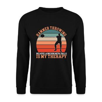 Hammer Thrower Outfit - Unisex Sweatshirt - black - Front - Alina (178cm) & Michal (187cm)