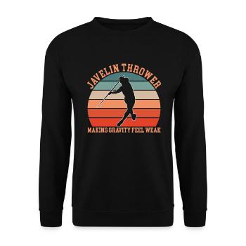 Speerwerfen - Unisex Pullover - Schwarz - Vorne - Alina (178cm) & Michal (187cm)