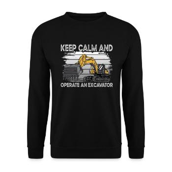 Gardez le conducteur de pelle calme - Sweat-shirt Unisexe - noir - Devant - Alina (178cm) & Michal (187cm)