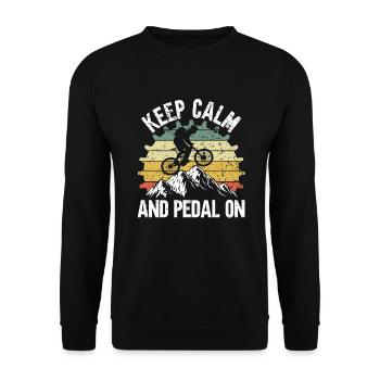 MTB Keep Calm - Unisex Sweatshirt - black - Front - Alina (178cm) & Michal (187cm)