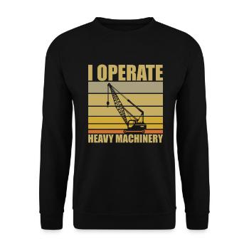 Kranfahrer Spruch - Unisex Pullover - Schwarz - Vorne - Alina (178cm) & Michal (187cm)