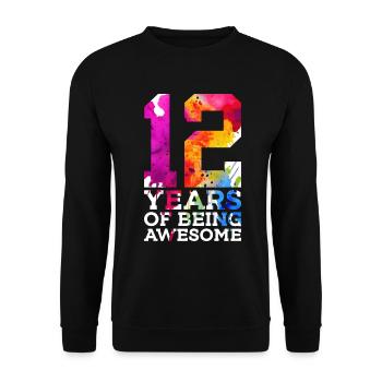 12 ANS D’ÊTRE GÉNIAL 12E ANNIVERSAIRE - Sweat-shirt Unisexe - noir - Devant - Alina (178cm) & Michal (187cm)