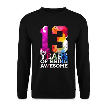 13 ANS D’ÊTRE GÉNIAL 13E ANNIVERSAIRE - Sweat-shirt Unisexe - noir - Devant - Alina (178cm) & Michal (187cm)