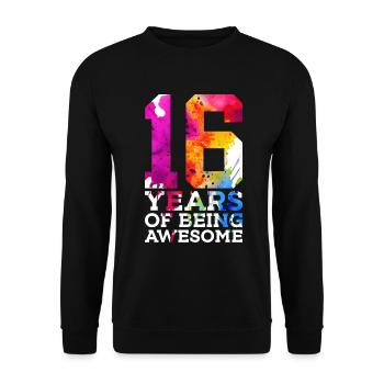 16 ANS D’ÊTRE GÉNIAL 16E ANNIVERSAIRE - Sweat-shirt Unisexe - noir - Devant - Alina (178cm) & Michal (187cm)