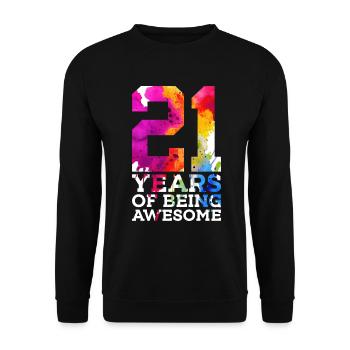 21 ANS D’ÊTRE GÉNIAL 21E ANNIVERSAIRE - Sweat-shirt Unisexe - noir - Devant - Alina (178cm) & Michal (187cm)