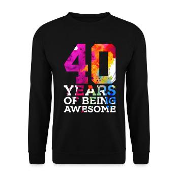 40 ANS D’ÊTRE GÉNIAL 40E ANNIVERSAIRE - Sweat-shirt Unisexe - noir - Devant - Alina (178cm) & Michal (187cm)