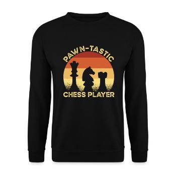 Schach Pawn-tastic - Unisex Pullover - Schwarz - Vorne - Alina (178cm) & Michal (187cm)