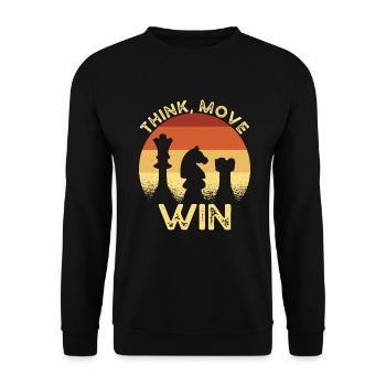 Schach Think Move Win - Unisex Pullover - Schwarz - Vorne - Alina (178cm) & Michal (187cm)