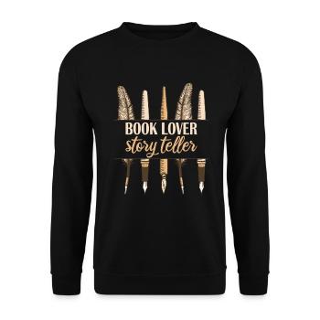 Autor Story Teller - Unisex Pullover - Schwarz - Vorne - Alina (178cm) & Michal (187cm)
