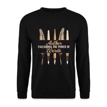 Le pouvoir des mots de l’auteur - Sweat-shirt Unisexe - noir - Devant - Alina (178cm) & Michal (187cm)