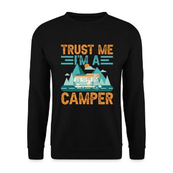 Camping Van Life Camping-car Camping-car Cadeau Montagnes - Sweat-shirt Unisexe - noir - Devant - Alina (178cm) & Michal (187cm)