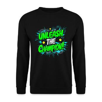 Tennis T-Shirt unleash the champion - Unisex Pullover - Schwarz - Vorne - Alina (178cm) & Michal (187cm)