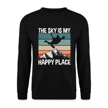 Parachute Happy Place - Sweat-shirt Unisexe - noir - Devant - Alina (178cm) & Michal (187cm)