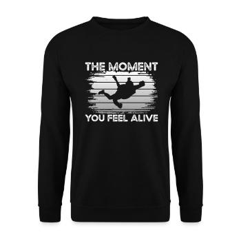 Parachute Feel Alive - Sweat-shirt Unisexe - noir - Devant - Alina (178cm) & Michal (187cm)