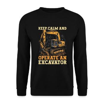 Operate Excavator - Unisex Sweatshirt - black - Front - Alina (178cm) & Michal (187cm)