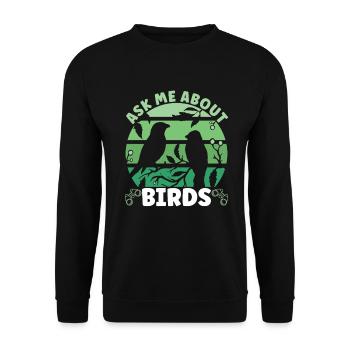 Bird Ornithologist - Unisex Sweatshirt - black - Front - Alina (178cm) & Michal (187cm)