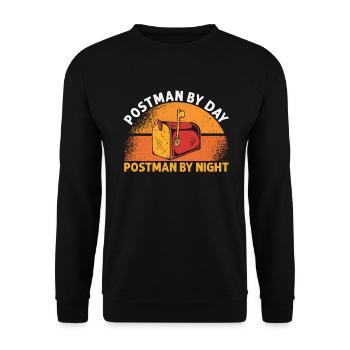 Postman By Day - Unisex Sweatshirt - black - Front - Alina (178cm) & Michal (187cm)