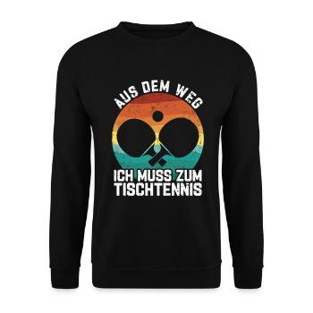 Aus Dem Weg Tischtennis - Unisex Pullover - Schwarz - Vorne - Alina (178cm) & Michal (187cm)